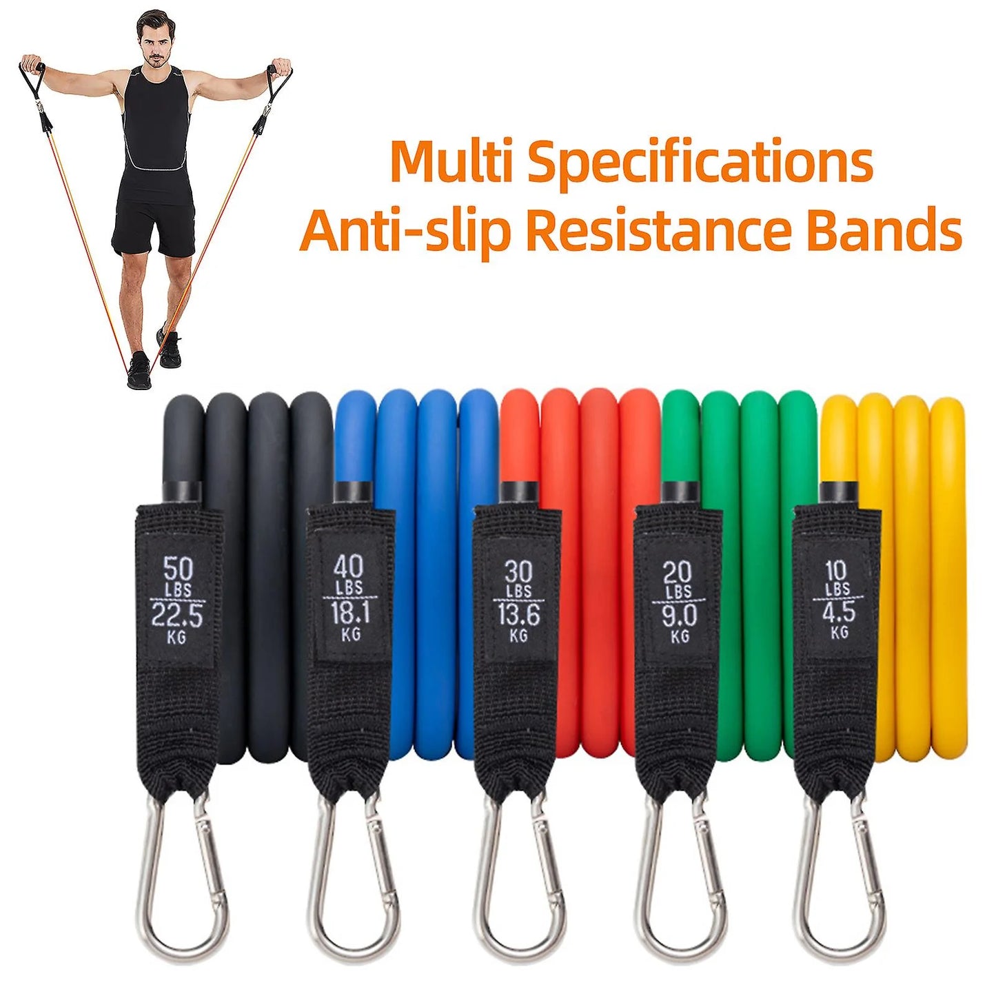 Resistance Bands 11Pcs/Set Multi Specifications Anti-Slip Resistance Bands Latex Elastic Band Pull Ropes Gym Kit Fitness Accessory