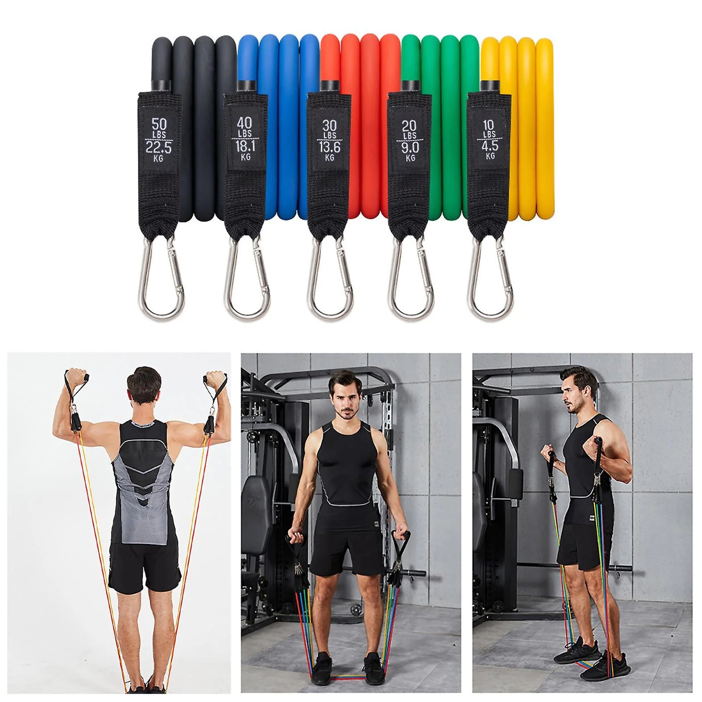 Resistance Bands 11Pcs/Set Multi Specifications Anti-Slip Resistance Bands Latex Elastic Band Pull Ropes Gym Kit Fitness Accessory