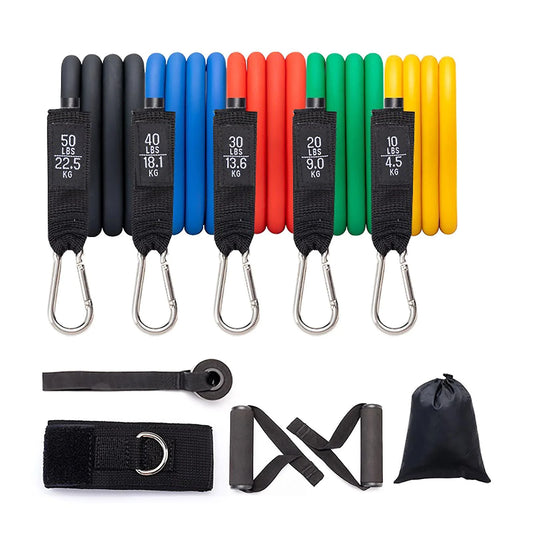 Resistance Bands 11Pcs/Set Multi Specifications Anti-Slip Resistance Bands Latex Elastic Band Pull Ropes Gym Kit Fitness Accessory