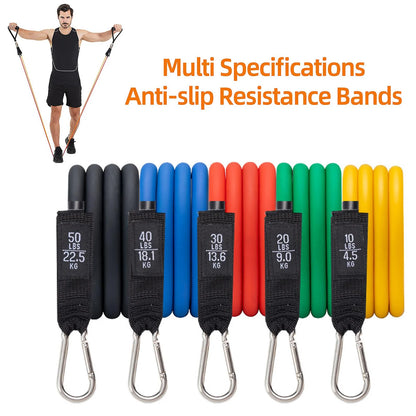Resistance Bands 11Pcs/Set Multi Specifications Anti-Slip Resistance Bands Latex Elastic Band Pull Ropes Gym Kit Fitness Accessory